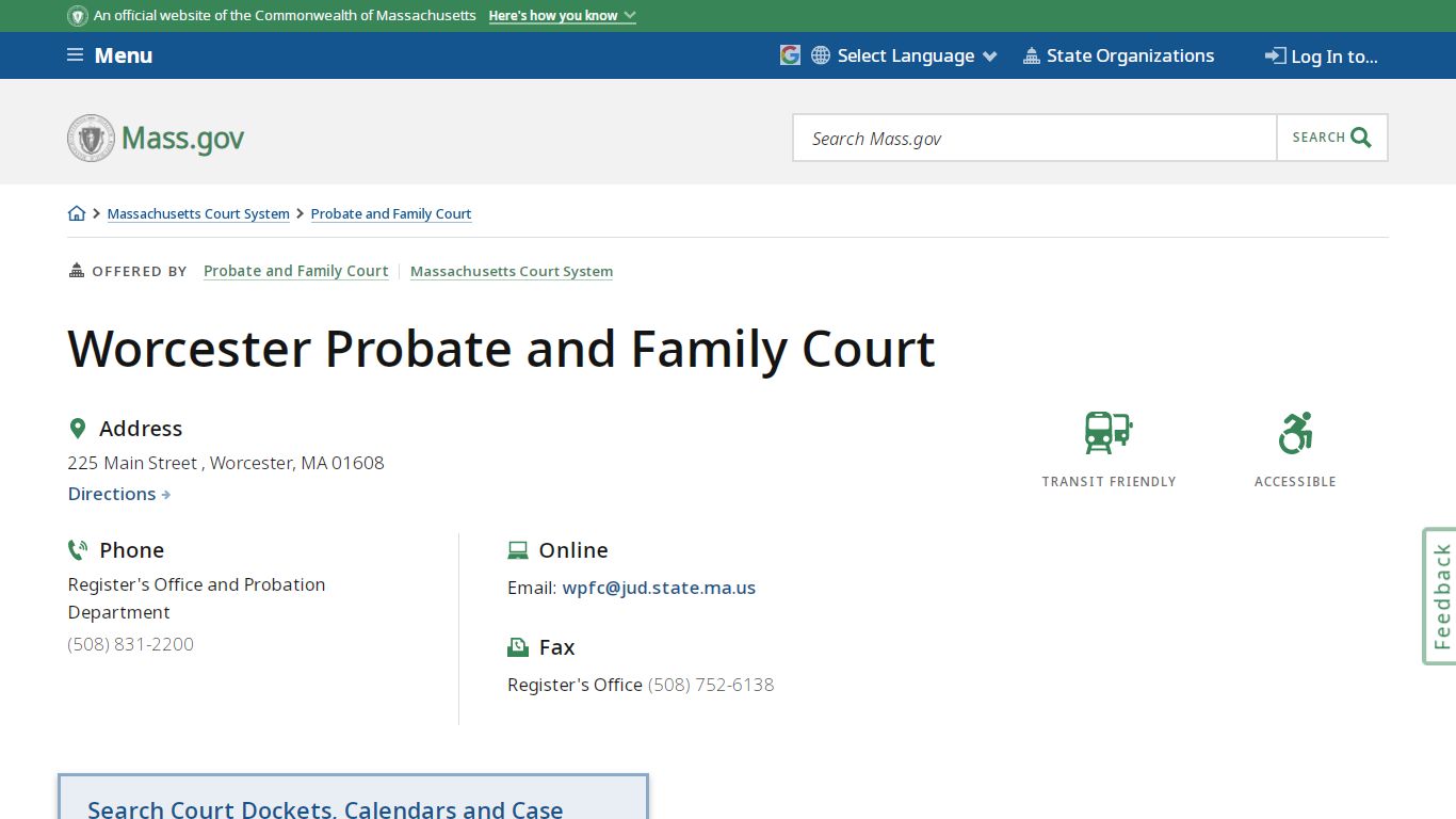 Worcester Probate and Family Court | Mass.gov